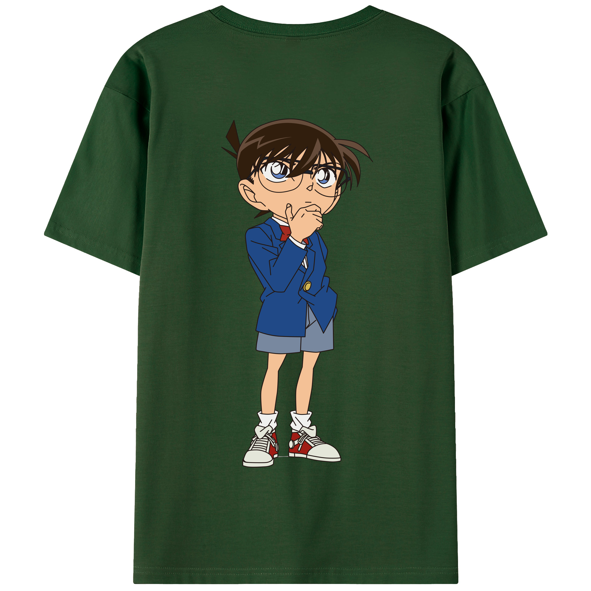 （画像用） 名探偵コナン 江戸川 コナン Detective Conan Conan Edogawa 綿100％半袖Tシャツ（背面プリント）